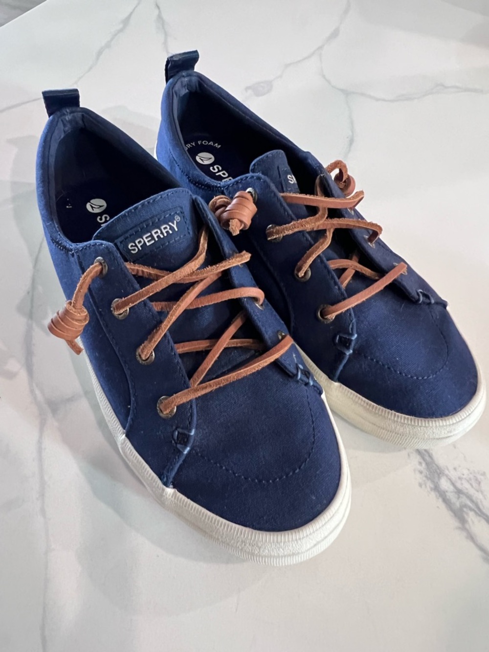 Sperry Navy Crest Vive  Lace Up Low Top Sneaker STS81904 Women's Boat Shoe S 7.5